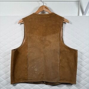 Vintage Jo‑O'Kay Corral Sportswear Suede Leather Vest Men's Medium Brown Western